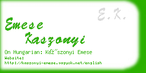 emese kaszonyi business card